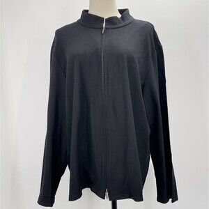 Eileen Fisher Jacket Washable Stretch Crepe The System Full Zip 1X Plus Black